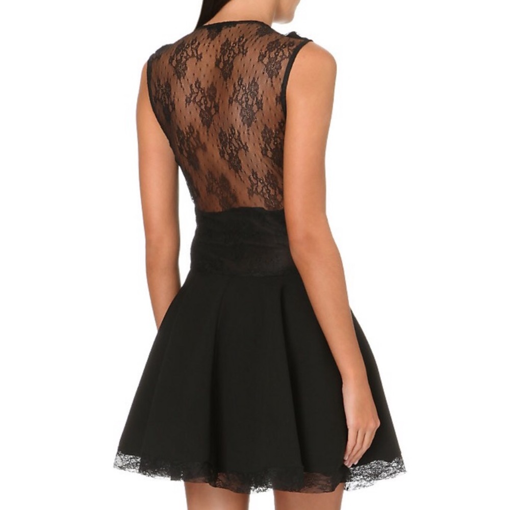 Maje Giratoire pleated dress with lace